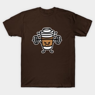 Strong coffee - lift workout cartoon gym fitness T-Shirt